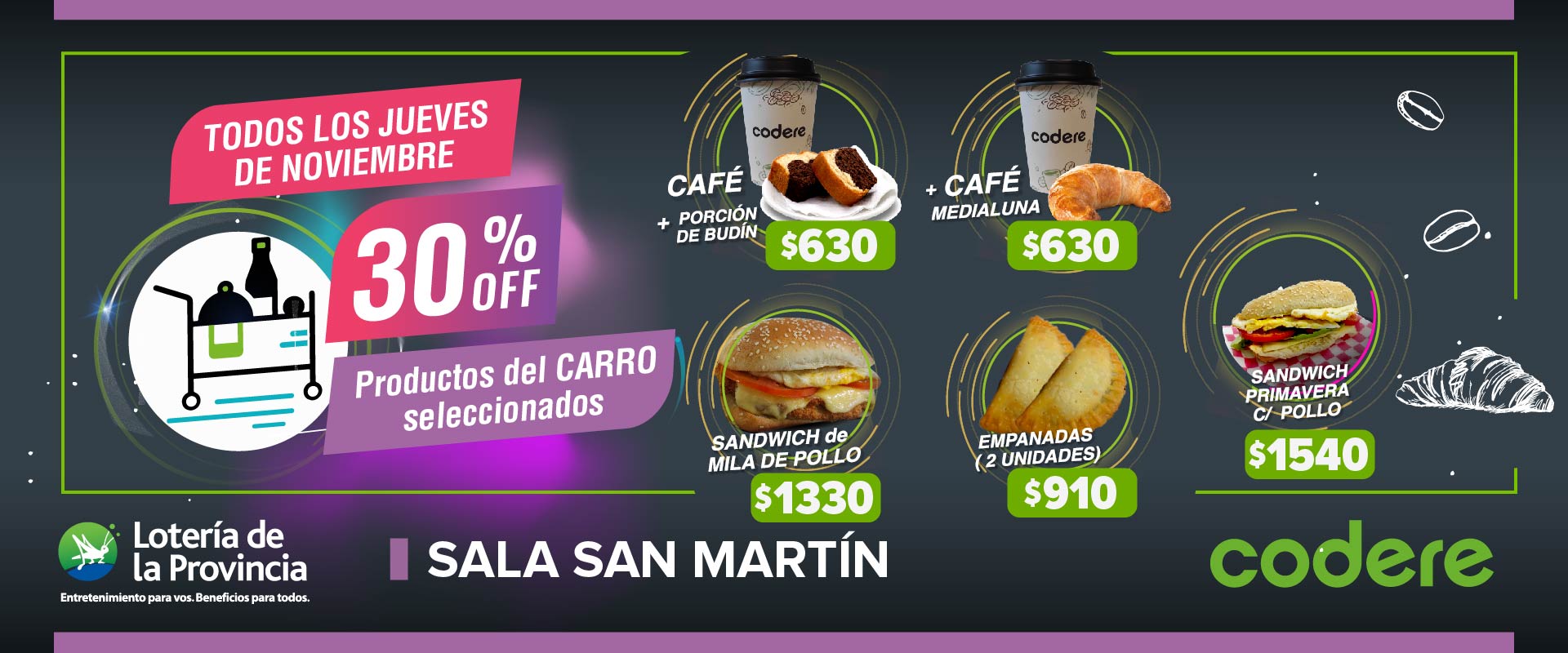 Jueves 30% OFF Carro Sala San Martín